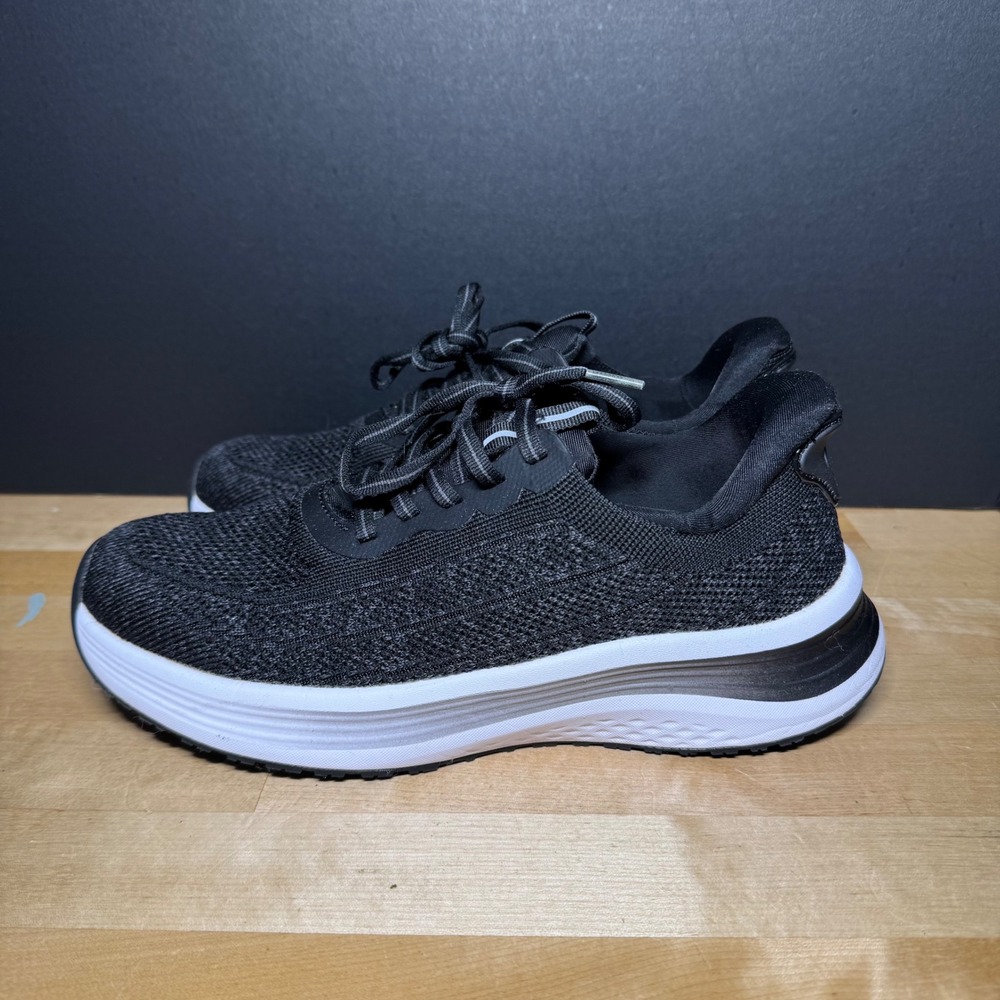 OrthoFeet 80023 Womens Black Knit Athletic Walking Sneakers Size 8 B Medium - Picture 3 of 10